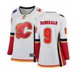 Women Calgary Flames #9 Lanny McDonald Authentic White Away Fanatics Branded Breakaway Hockey Jersey