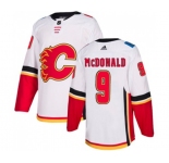 Women Calgary Flames #9 Lanny McDonald Authentic White Away Hockey Jersey