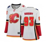 Women Calgary Flames #93 Sam Bennett Authentic White Away Fanatics Branded Breakaway Hockey Jersey
