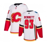 Women Calgary Flames #93 Sam Bennett Authentic White Away Hockey Jersey
