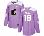 Youth Calgary Flames #18 James Neal Authentic Purple Fights Cancer Practice Hockey Jersey