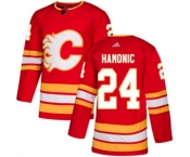 Youth Calgary Flames #24 Travis Hamonic Authentic Red Alternate Hockey Jersey