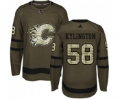 Youth Calgary Flames #58 Oliver Kylington Authentic Green Salute to Service Hockey Jersey