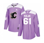 Youth Calgary Flames #61 Brett Kulak Authentic Purple Fights Cancer Practice Hockey Jersey