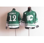 youth nhl jerseys calgary flames #12 iginla green