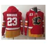 Calgary Flames #23 Sean Monahan Red Name & Number Pullover NHL Hoodie