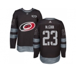 Men Adidas Carolina Hurricanes #23 Brock McGinn Black 1917-2017 100th Anniversary Stitched NHL Jersey