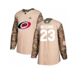Men Adidas Carolina Hurricanes #23 Brock McGinn Camo Authentic 2017 Veterans Day Stitched NHL Jersey