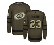 Men Adidas Carolina Hurricanes #23 Brock McGinn Green Salute to Service Stitched NHL Jersey