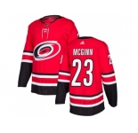 Men Adidas Carolina Hurricanes #23 Brock McGinn Red Home Authentic Stitched NHL Jersey