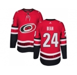Men Adidas Carolina Hurricanes #24 Jake Bean Authentic Red Home NHL Jersey