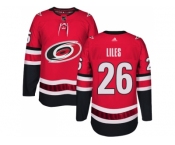 Men Adidas Carolina Hurricanes #26 John-Michael Liles Authentic Red Home NHL Jersey