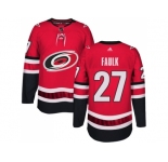 Men Adidas Carolina Hurricanes #27 Justin Faulk Authentic Red Home NHL Jersey