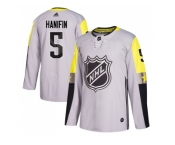 Men Adidas Carolina Hurricanes #5 Noah Hanifin Gray 2018 All-Star Metro Division Authentic Stitched NHL Jersey