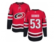 Men Adidas Carolina Hurricanes #53 Jeff Skinner Authentic Red Home NHL Jersey