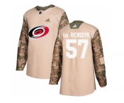 Men Adidas Carolina Hurricanes #57 Trevor Van Riemsdyk Camo Authentic 2017 Veterans Day Stitched NHL Jersey