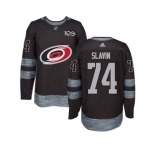 Men Adidas Carolina Hurricanes #74 Jaccob Slavin Black 1917-2017 100th Anniversary Stitched NHL Jersey