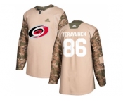 Men Adidas Carolina Hurricanes #86 Teuvo Teravainen Camo Authentic 2017 Veterans Day Stitched NHL Jersey