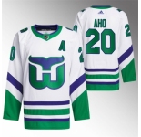 Men Carolina Hurricanes #20 Sebastian Aho White Stitched Jersey