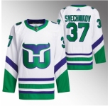 Men Carolina Hurricanes #37 Andrei Svechnikov White Stitched Jersey