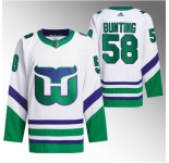 Men Carolina Hurricanes #58 Michael Bunting White Stitched Jersey