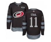 Men's Adidas Carolina Hurricanes #11 Jordan Staal Authentic Black 1917-2017 100th Anniversary NHL Jersey