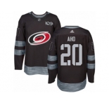 Men's Adidas Carolina Hurricanes #20 Sebastian Aho Authentic Black 1917-2017 100th Anniversary NHL Jersey