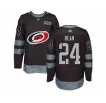 Men's Adidas Carolina Hurricanes #24 Jake Bean Authentic Black 1917-2017 100th Anniversary NHL Jersey