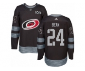 Men's Adidas Carolina Hurricanes #24 Jake Bean Authentic Black 1917-2017 100th Anniversary NHL Jersey