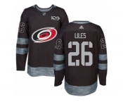 Men's Adidas Carolina Hurricanes #26 John-Michael Liles Authentic Black 1917-2017 100th Anniversary NHL Jersey