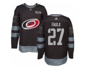 Men's Adidas Carolina Hurricanes #27 Justin Faulk Authentic Black 1917-2017 100th Anniversary NHL Jersey