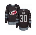 Men's Adidas Carolina Hurricanes #30 Cam Ward Authentic Black 1917-2017 100th Anniversary NHL Jersey