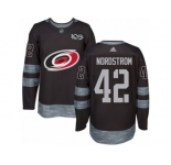Men's Adidas Carolina Hurricanes #42 Joakim Nordstrom Authentic Black 1917-2017 100th Anniversary NHL Jersey