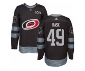 Men's Adidas Carolina Hurricanes #49 Victor Rask Authentic Black 1917-2017 100th Anniversary NHL Jersey