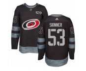 Men's Adidas Carolina Hurricanes #53 Jeff Skinner Authentic Black 1917-2017 100th Anniversary NHL Jersey
