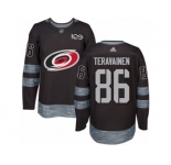 Men's Adidas Carolina Hurricanes #86 Teuvo Teravainen Authentic Black 1917-2017 100th Anniversary NHL Jersey