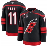 Men's Carolina Hurricanes #11 Jordan Staal Black 2026 Stanley Cup Champions And C Patch Home Stitched Hockey Jersey