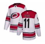 Men's Carolina Hurricanes #11 Jordan Staal White Road Stitched Hockey Jersey