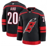 Men's Carolina Hurricanes #20 Sebastian Aho Black 2024-25 Home Stitched Hockey Jersey