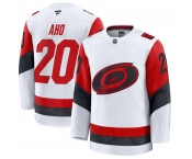 Men's Carolina Hurricanes #20 Sebastian Aho White 2025 Away Stitched Hockey Jersey