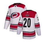 Men's Carolina Hurricanes #20 Sebastian Aho White Road Stitched Hockey Jersey