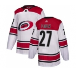 Men's Carolina Hurricanes #27 Justin Faulk White Road Stitched Hockey Jersey