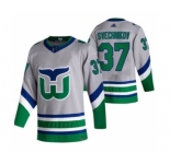 Men's Carolina Hurricanes #37 Andrei Svechnikov Grey 2020-21 Reverse Retro Alternate Hockey Jersey