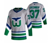 Men's Carolina Hurricanes #37 Andrei Svechnikov Grey 2020-21 Reverse Retro Alternate Hockey Jersey