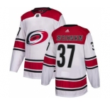 Men's Carolina Hurricanes #37 Andrei Svechnikov White Road Stitched Hockey Jersey