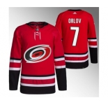 Men's Carolina Hurricanes #7 Dmitry Orlov Red Stitched Jersey