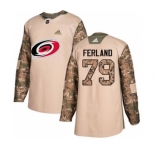 Men's Carolina Hurricanes #79 Michael Ferland Camo 2017 Veterans Day Stitched Hockey Jersey