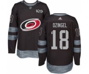 Men's Hurricanes #18 Ryan Dzingel Black 1917-2017 100th Anniversary Stitched Hockey Jersey