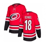 Men's Hurricanes #18 Ryan Dzingel Red Home Authentic Stitched Hockey Jersey