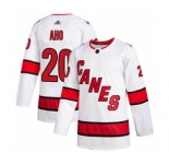 Men's Hurricanes #20 Sebastian Aho White Road Authentic Stitched Hockey Jersey